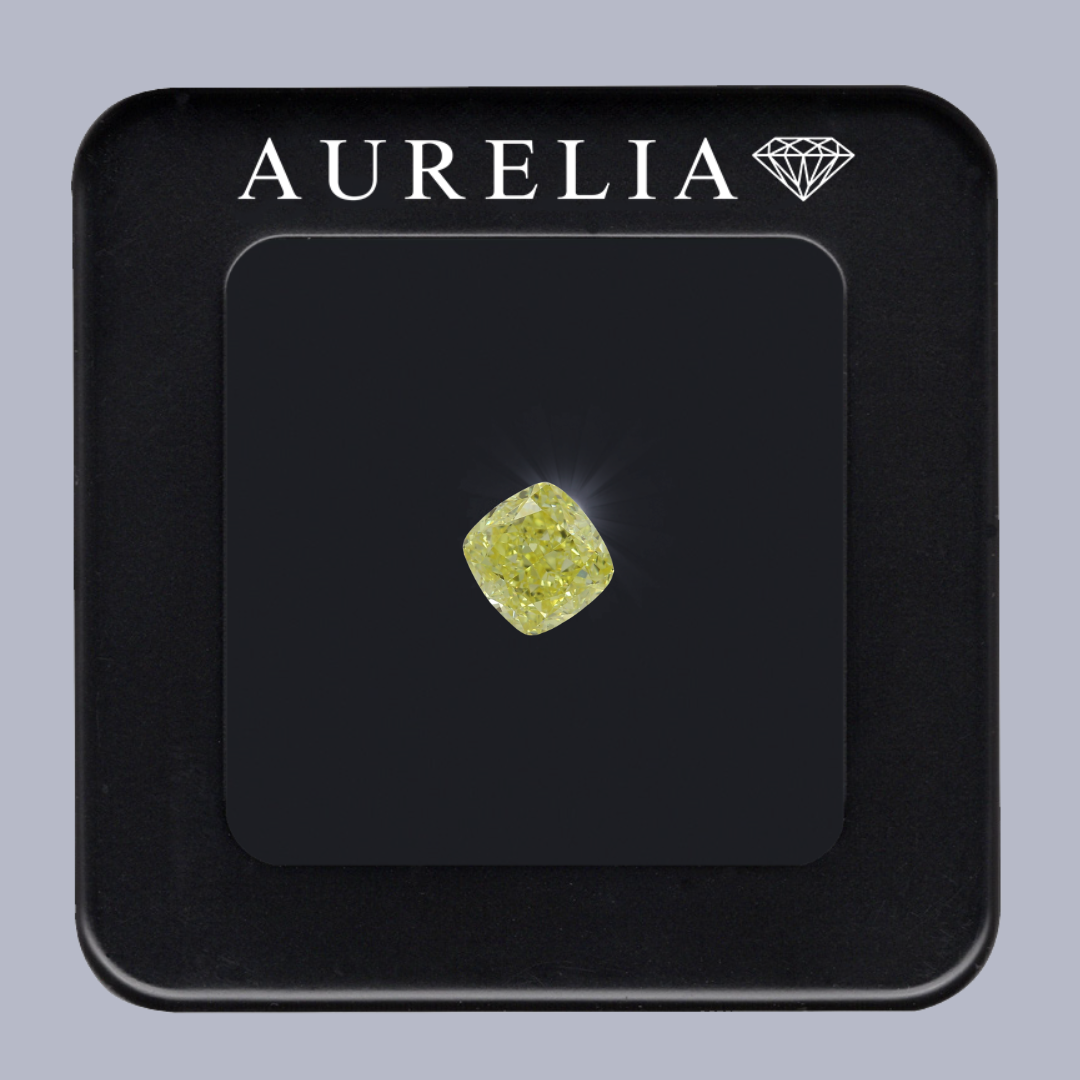 1,51 Karat Fancy Intense Yellow Even, natürlicher, geschliffener, farbiger Diamant, Anlagediamant, Eineinhalbkaräter