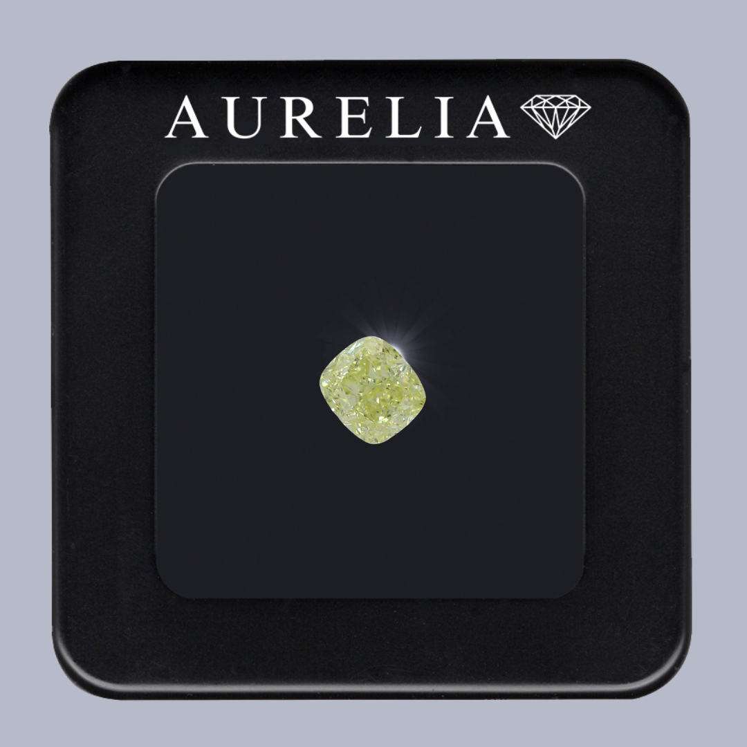 1,11 Karat Fancy Yellow Even, natürlicher, geschliffener, farbiger Diamant, Anlagediamant, Einkaräter